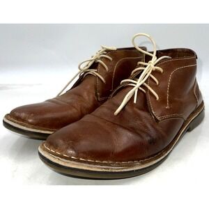 Steve Madden Boots Mens Size 9 Brown Leather Lace-up Chukka Harken